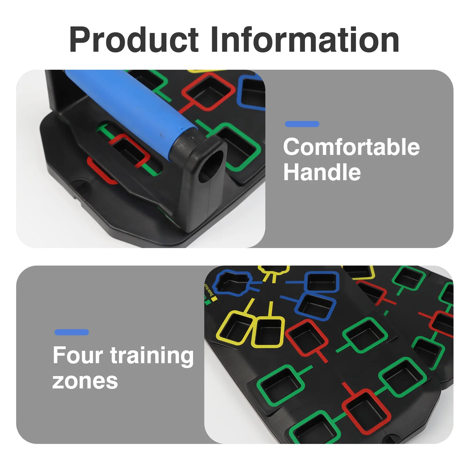 Push-Up Board - Single Unit, Black, Durable Impact-Resistant Design for Daily Strength Training