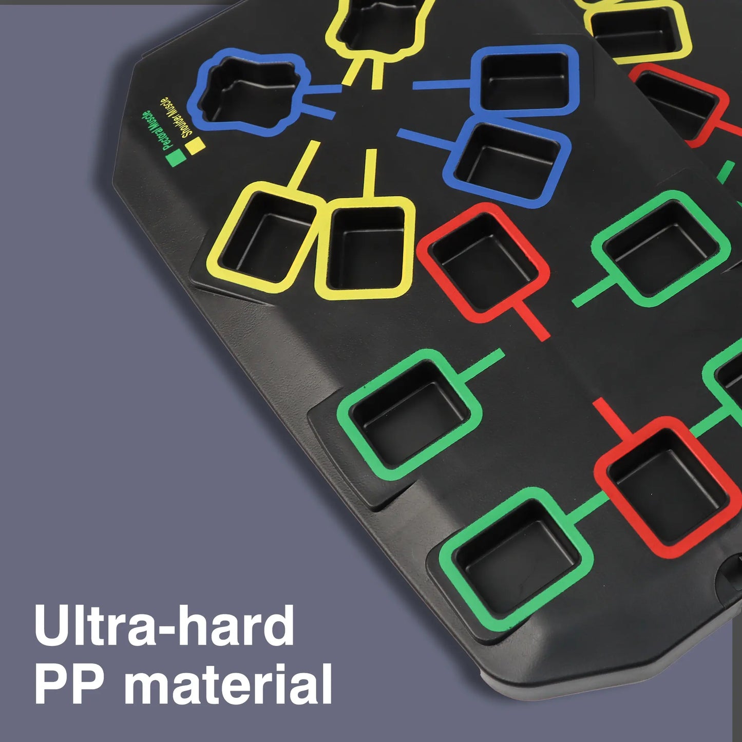 Push-Up Board - Single Unit, Black, Durable Impact-Resistant Design for Daily Strength Training
